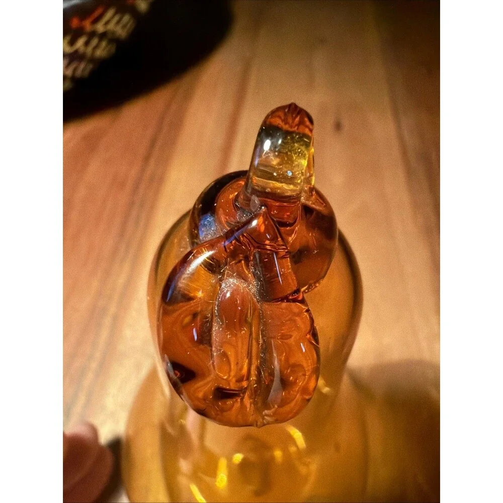 Rare Liberty Craftworks Blown Glass Pear ornament Greenfield Village Michigan